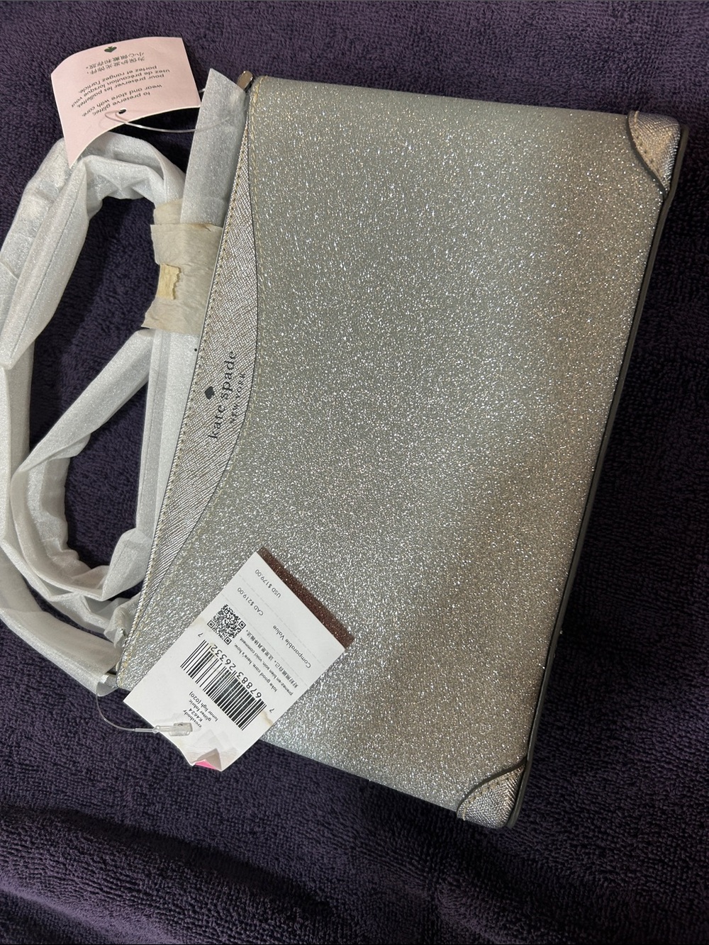 kate spade Silver Glitter Crossbody Purse - Picture 2 of 2